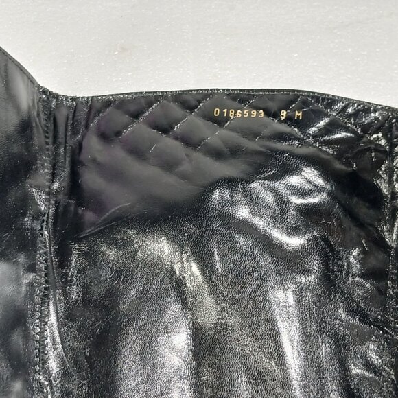 Delman Black Quilted Leather Knee-High StiletDeto Boots Women's 9 18" Shaft VGUC - Picture 2 of 16